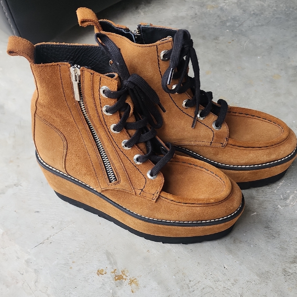 Free People Maverick Suede Platform Wedge Booties